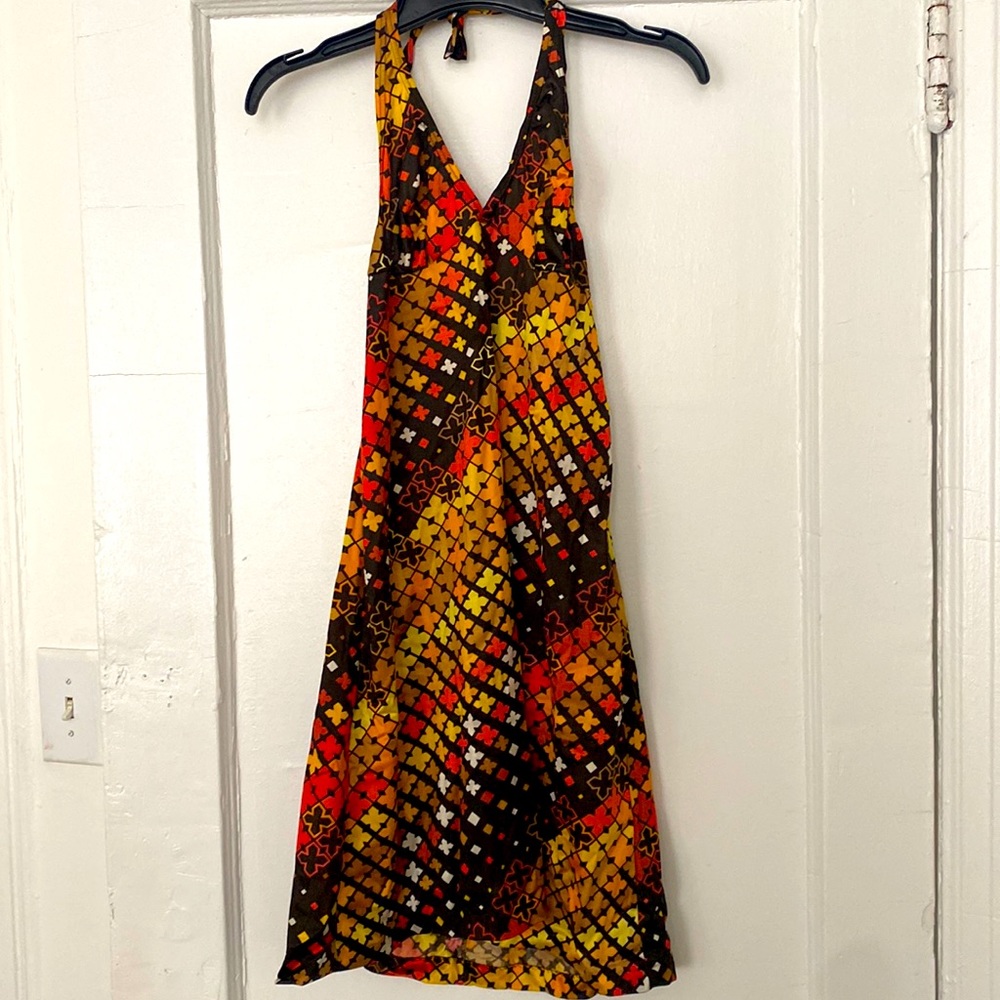 Vintage patterned halter dress